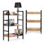 Stabilný 3-policový regál - kombinácia kovu a dreva 93 x 60 x 27,5 cm