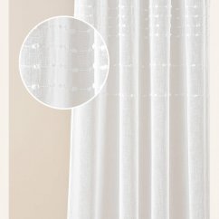 Hochwertige weiße Gardine  Marisa  mit silbernen Ösen 300 x 250 cm