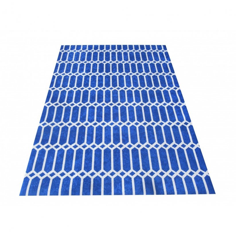 Moderni plavi tepih za dnevni boravak