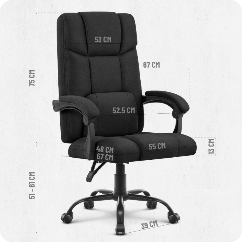 Ergonomska uredska stolica CABRO C505 do 150 kg crna