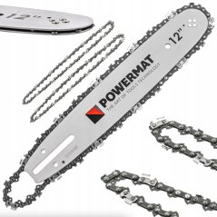 Vodiaca lišta na motorovú pílu 30 cm 12' + 2x reťaz 3/8' 1,3 mm