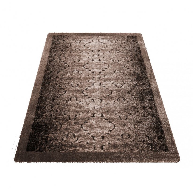 Moderní koberec v hnědé barvě s 3D efektem