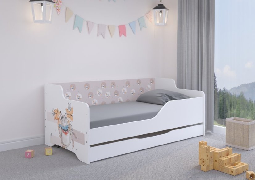 LILU Fehér gyerekágy háttámlával 160 x 80 cm - A három jóbarát