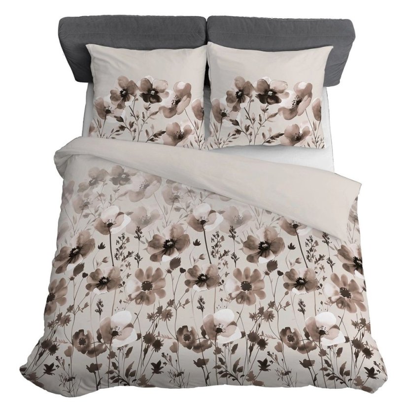 Elegantní květinové ložní prádlo s hnědými květy