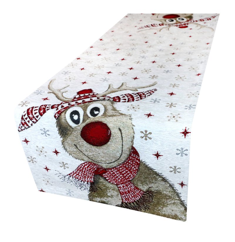 Vianočný gobelínový obrus na stôl Veselý Sobík