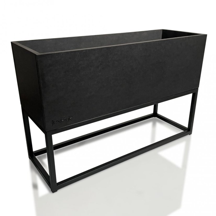 Ghiveci metalic negru LOFT FIORINO 62X22X40 cm
