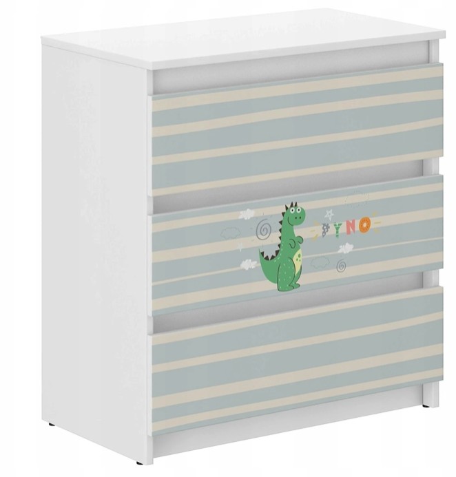 Cassettiera per la cameretta dei bambini con drago fiabesco 76x40x70 cm