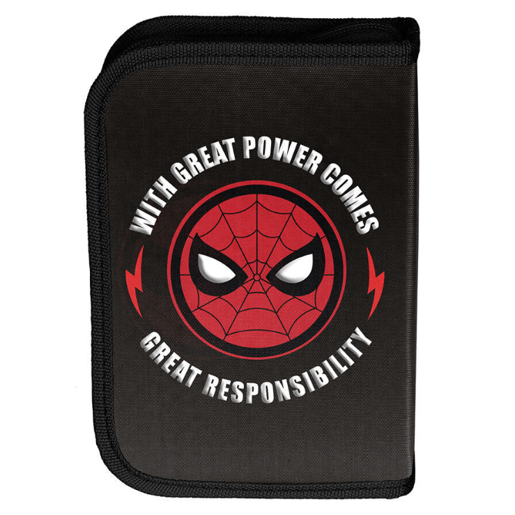 Set scuola 3 pezzi SPIDER-MAN - zaino su ruote + astuccio per matite + borsa a pantofola