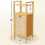 Raft din bambus cu coș basculant pentru rufe de 36 l - 95 x 40 x 30 cm