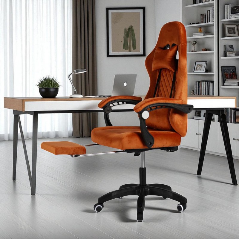Bürostuhl mit Massage - brauner Samt