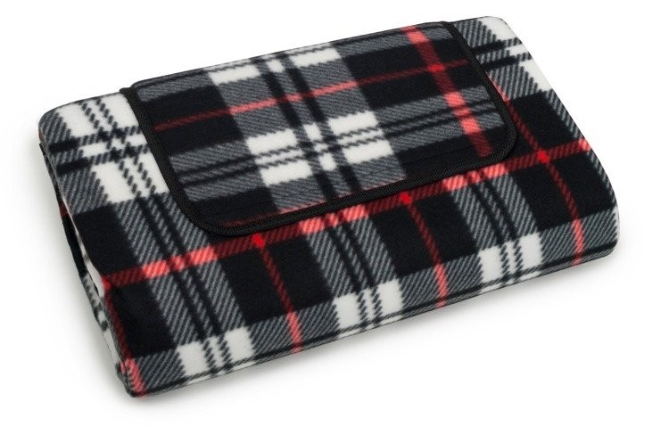 Károvaná pikniková deka v černé barvě