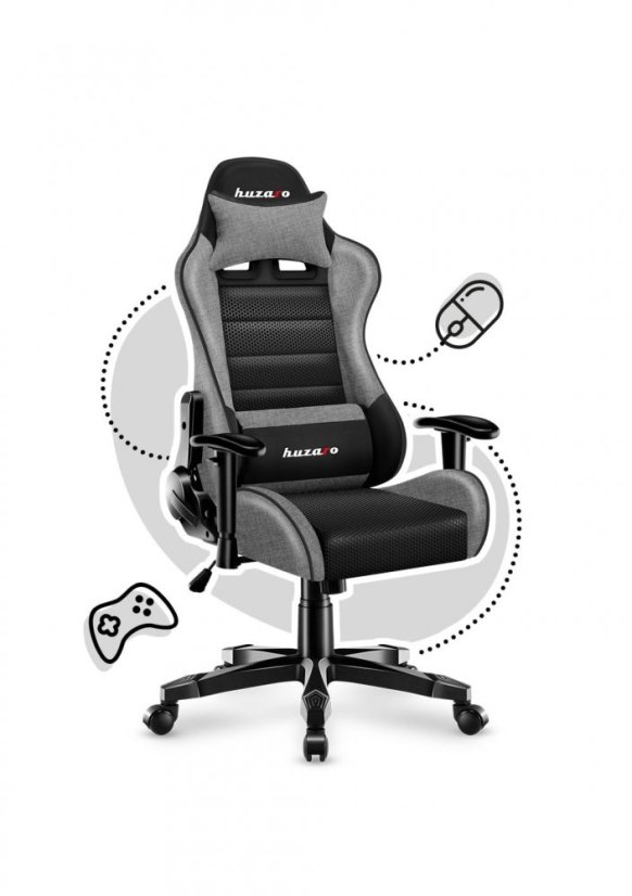 Praktikus fekete-szürke gamer szék tinédzsereknek