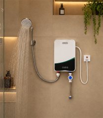 Elektrický průtokový ohřívač vody 5500 W s příslušenstvím – 30–60 °C