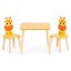 Gyermekbútor - asztal és 2 szék zsiráf alakú karfával