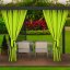 Zářivé závěsy do zahradního altánku limetkově zelené barvy 155x220 cm