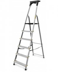Aluminijasta lestev s 6 stopnicami, polico in nosilnostjo 150 kg