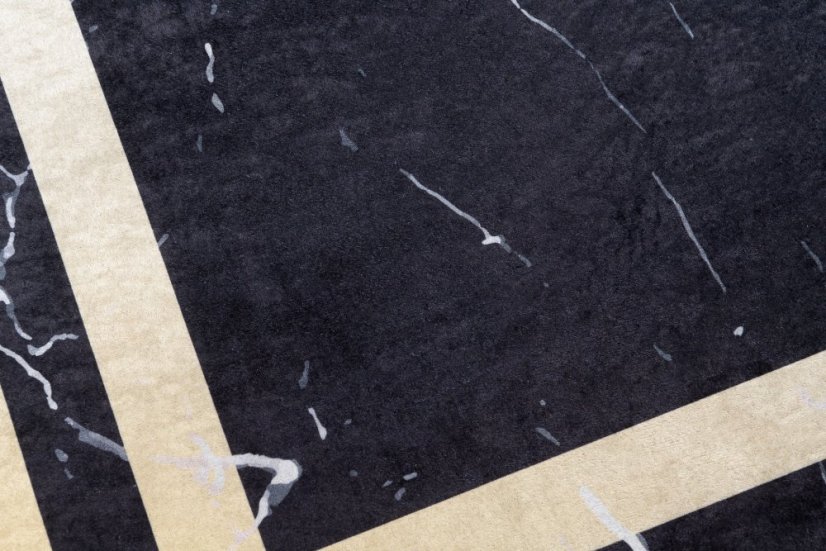 Covor de designer întunecat cu model de marmură detaliu de aur