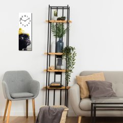Detské nástenné hodiny 20 x 60 cm s mopslíkom