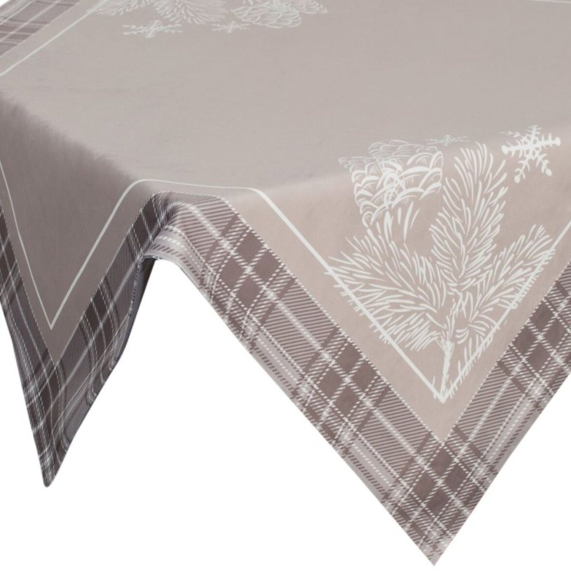 Bézs színű karácsonyi terítő finom mintával
