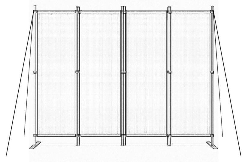 Záhradný 4-panelový skladací paraván proti vetru a slnku - 167 x 216 cm