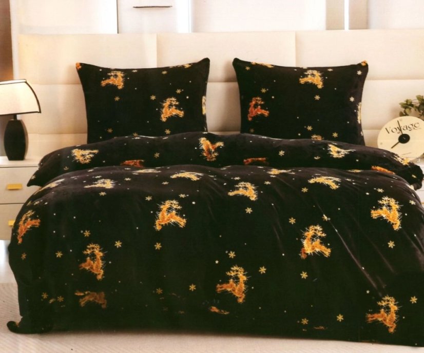 Mikroplyšové posteľné obliečky s motívom sobov