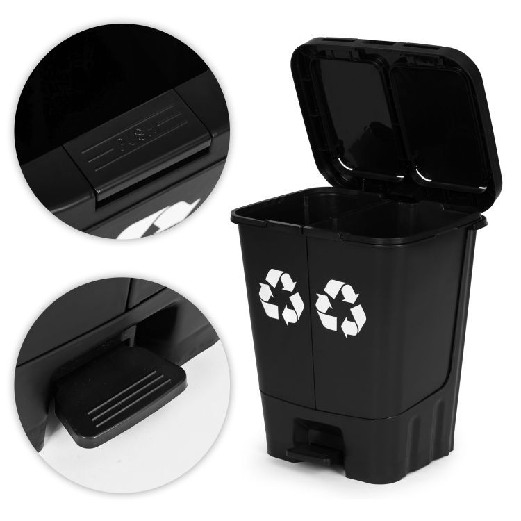 Hulladékválogató tartály 40 l - fekete