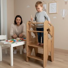 Gyermek konyhai segédeszköz - biztonságos tanulótorony állítható magassággal