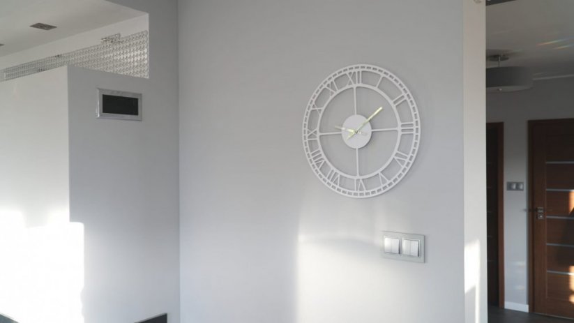 Ceas de perete vintage metal alb, 50 cm