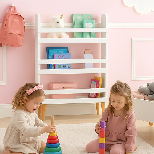 Kinderregal für Spielzeug und Bücher - weiß, 3er-Regal
