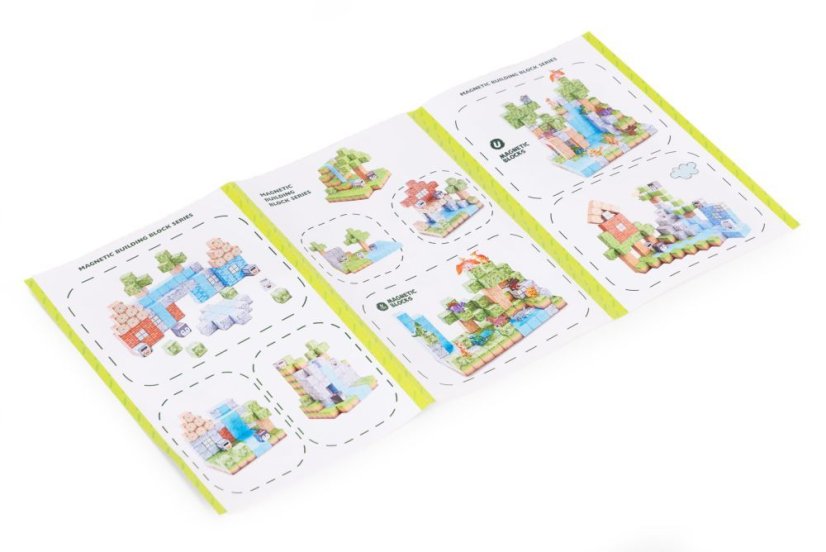 Magnetická stavebnica – 142-dielna sada magnetických kociek s dinosaurami