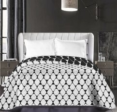 Černo bílé přehozy na postel oboustranné