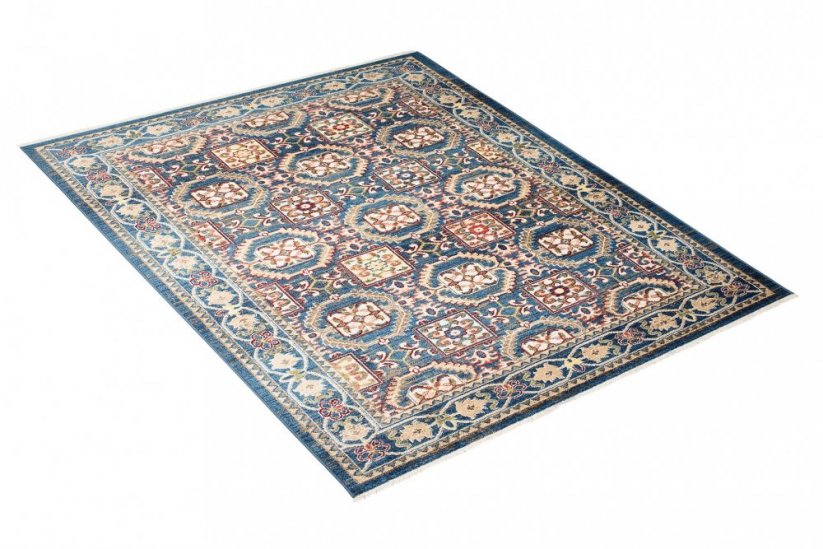 Blauer orientalischer Teppich im marokkanischen Stil