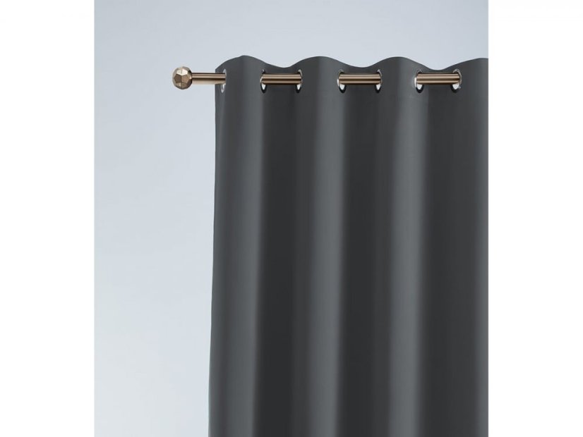 Sötétszürke sötétítő gyűrűs függöny 140 x 250 cm