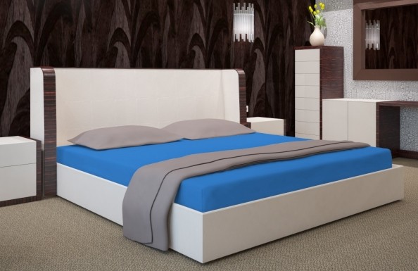 Modré napínací plachty na postele - Rozměr: Šířka: 200 cm | Délka: 220 cm