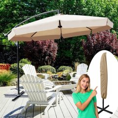 Ombrellone da giardino grande con supporto di colore grigio