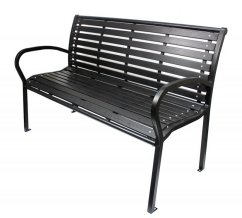 Panchina da giardino moderna in marrone scuro 125 x 60 x 80 cm