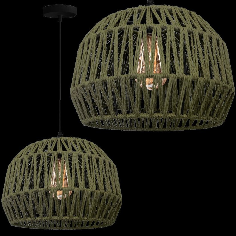 Viseća lampa od jutenog užeta - Boja: Bež