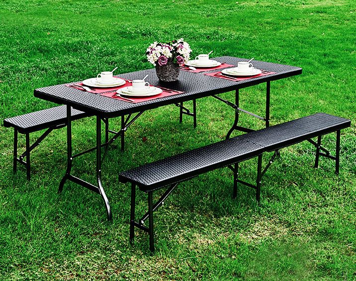 Catering asztal 180cm + 2 pad - RATAN