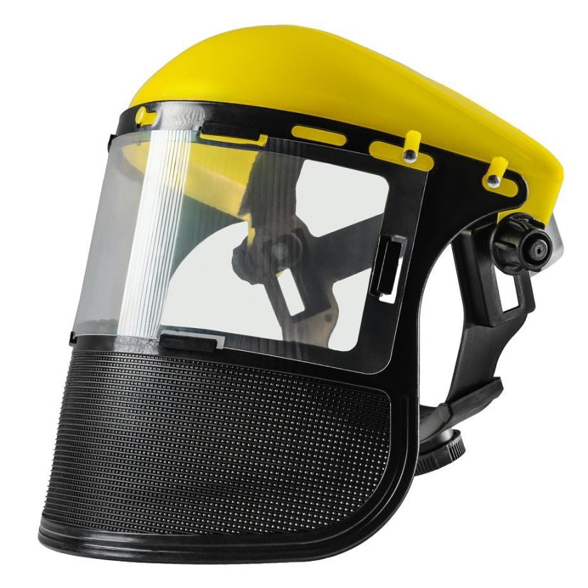 Ochranný štít na tvár pre krovinorez s nastaviteľným uhlom