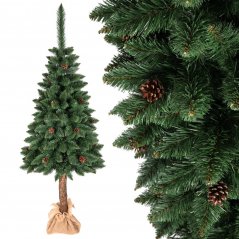 Коледна елха на колче с борови шишарки 220 см