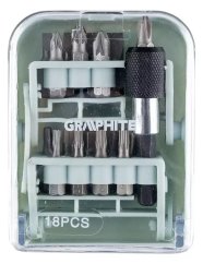 Sada skrutkovacích bitov GRAPHITE 18 ks s magnetickým držiakom