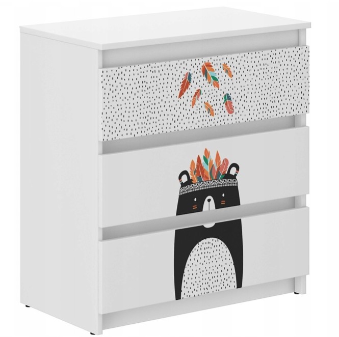Cassettiera per cameretta con un grande orso 76x40x70 cm
