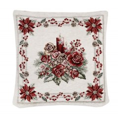 Wandteppich Weihnachtsdecke mit Weihnachtskerzenmotiv 42x42 cm