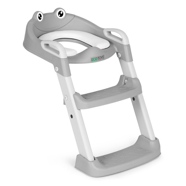 Kindertoilettensitz ECOTOYS grau mit Stufen und Leiter