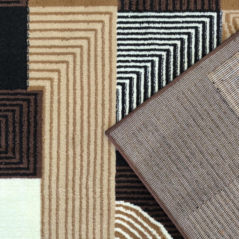 Preproga ALFA z geometrijskim vzorcem - rjava - Velikost preprog: Širina: 40 cm | Dolžina: 60 cm