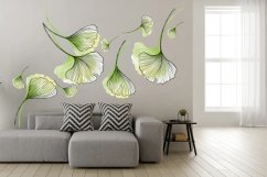 Adesivo murale per interni delle foglie del fiore di monstera