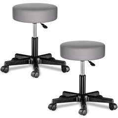 Scaun cosmetic pe roți 360°, reglabil - set de 2