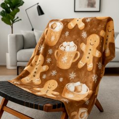 Super mäkká deka z plyšu so zimným motívom - 150 x 200 cm