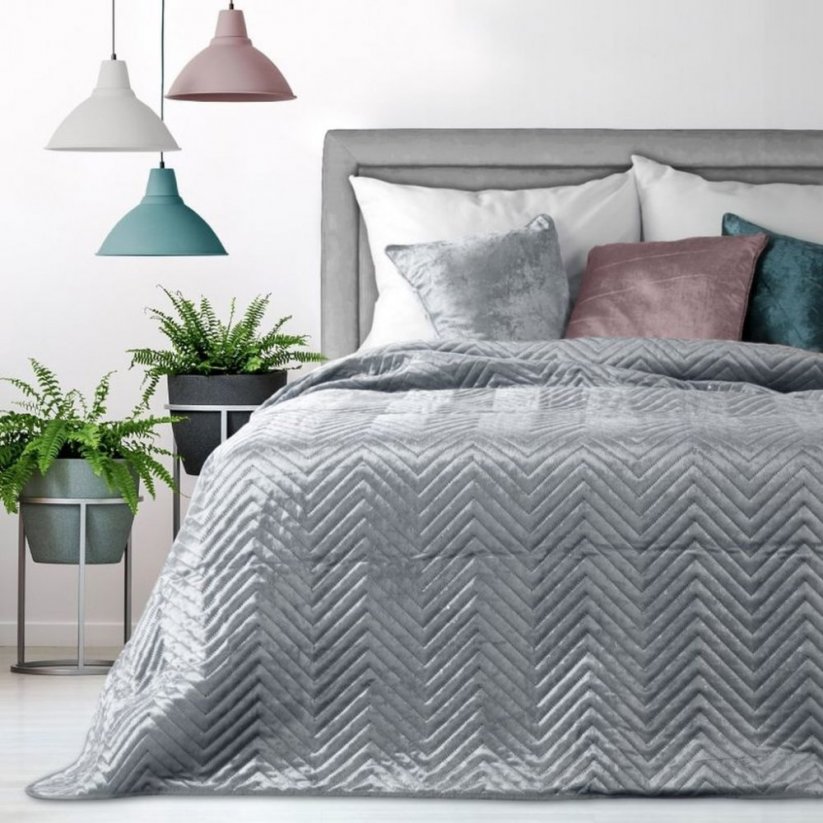Cuvertură de pat de calitate culoarea gri