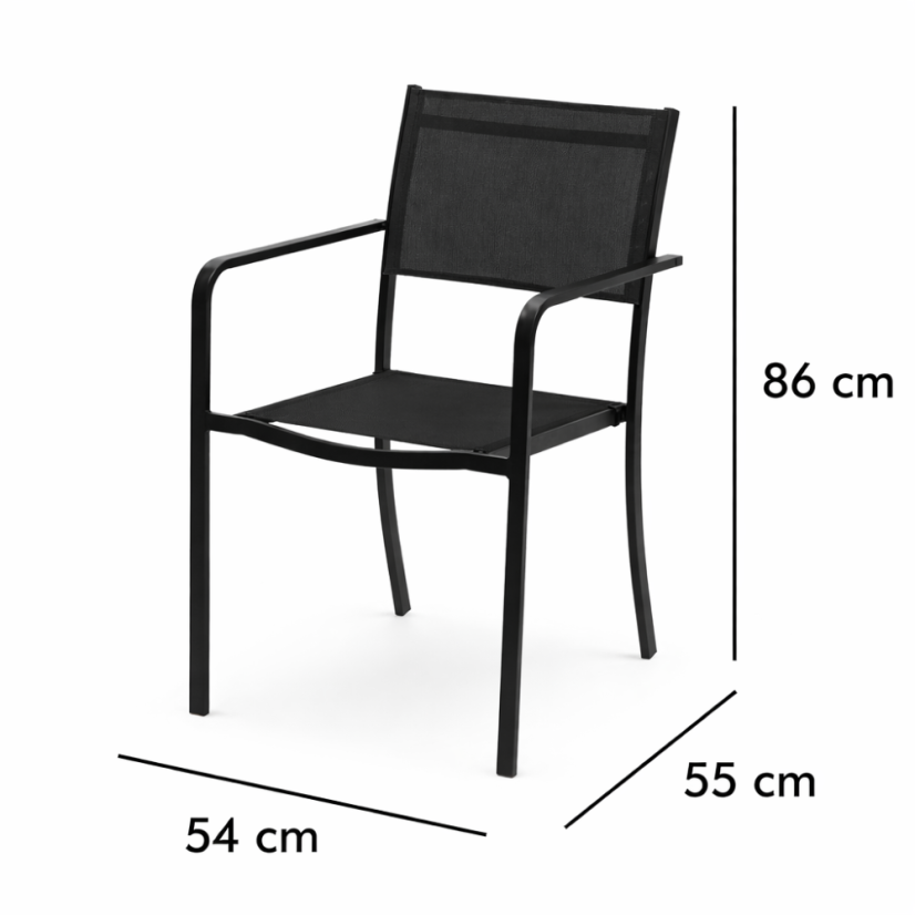 Elegáns fém kerti szék - fekete